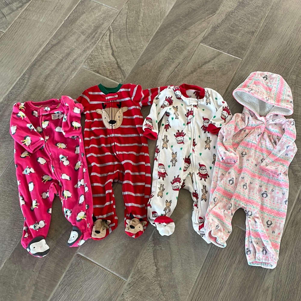 6M Fleece Footies Holiday Bundle